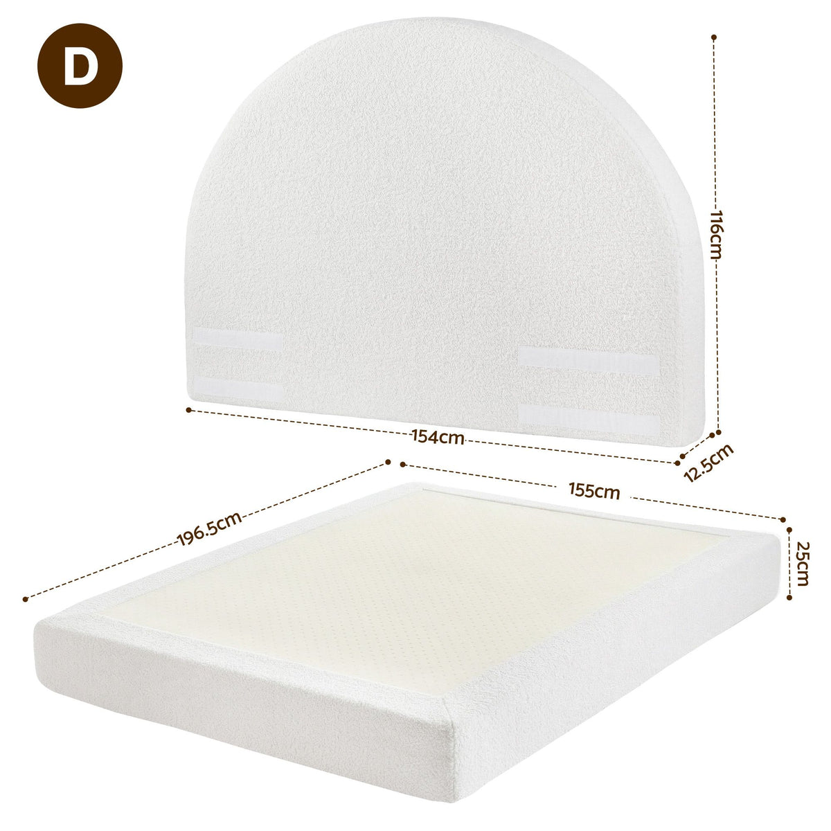 Artiss Double Bed Frame Boucle Fabric Vacuum Compressed Beds Removable Washable Cover No-Assembly-Furniture > Bedroom > Beds & Bed Frames-PEROZ Accessories