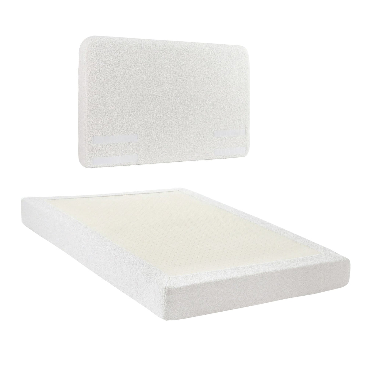 Artiss Double Bed Frame Boucle Fabric Vacuum Compressed Beds Removable Washable Cover-Furniture > Bedroom > Beds & Bed Frames-PEROZ Accessories