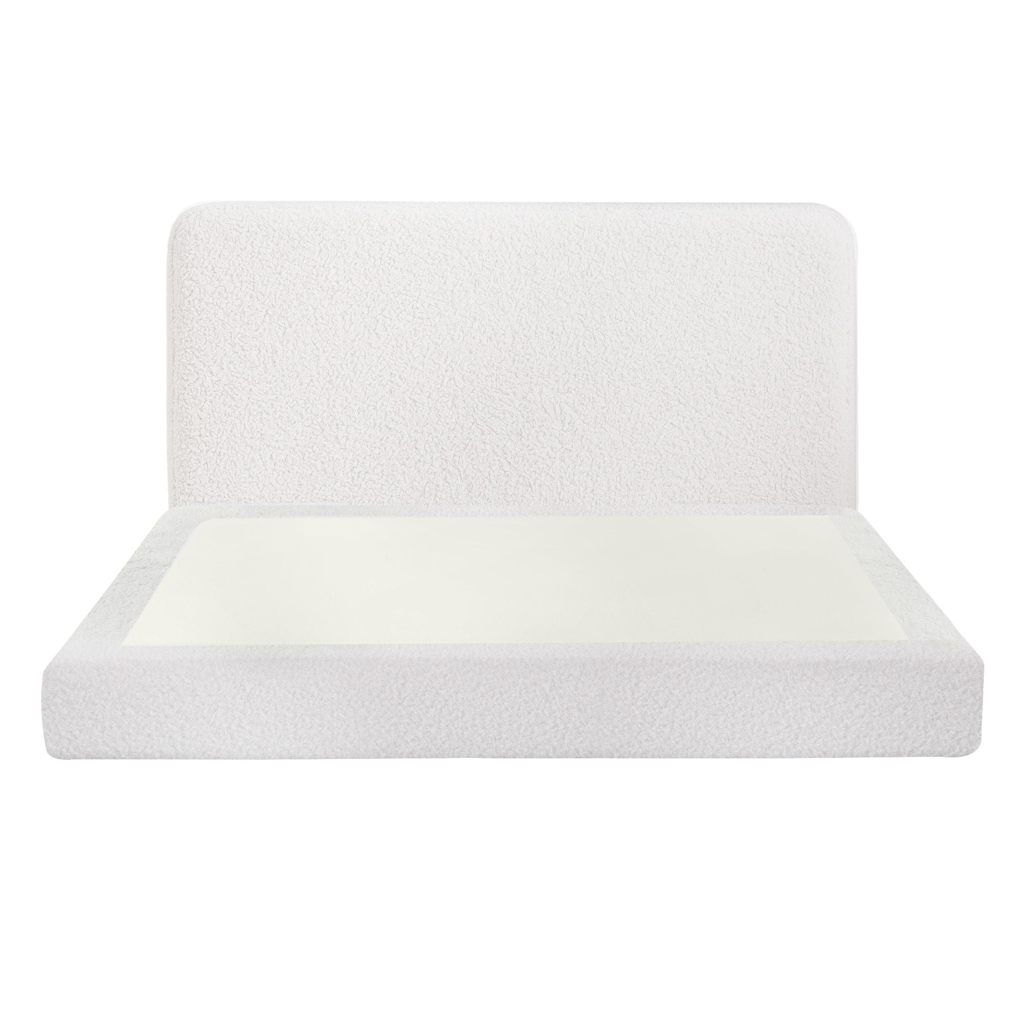 Artiss Queen Bed Frame Boucle Fabric Vacuum Compressed Beds Washable Cover No-Assembly-Furniture > Bedroom > Beds & Bed Frames-PEROZ Accessories