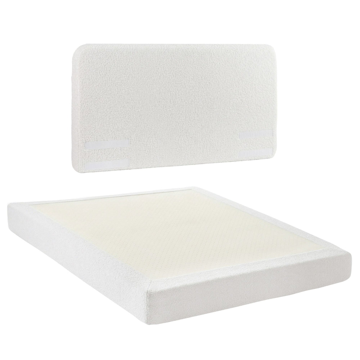 Artiss Queen Bed Frame Boucle Fabric Vacuum Compressed Beds Washable Cover No-Assembly-Furniture > Bedroom > Beds & Bed Frames-PEROZ Accessories