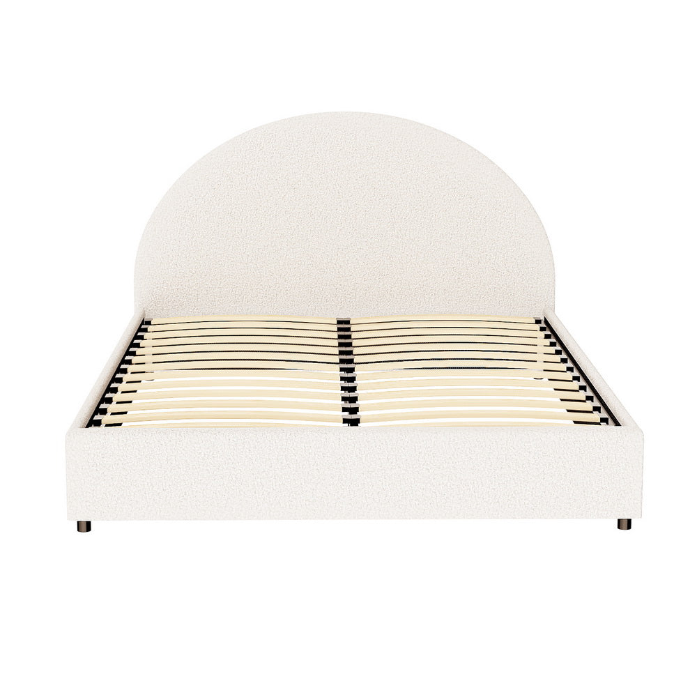 Artiss Bed Frame Gas Lift Strorage Beds Base Platform Boucle Fabric Double ELLA-Furniture > Bedroom > Beds & Bed Frames-PEROZ Accessories
