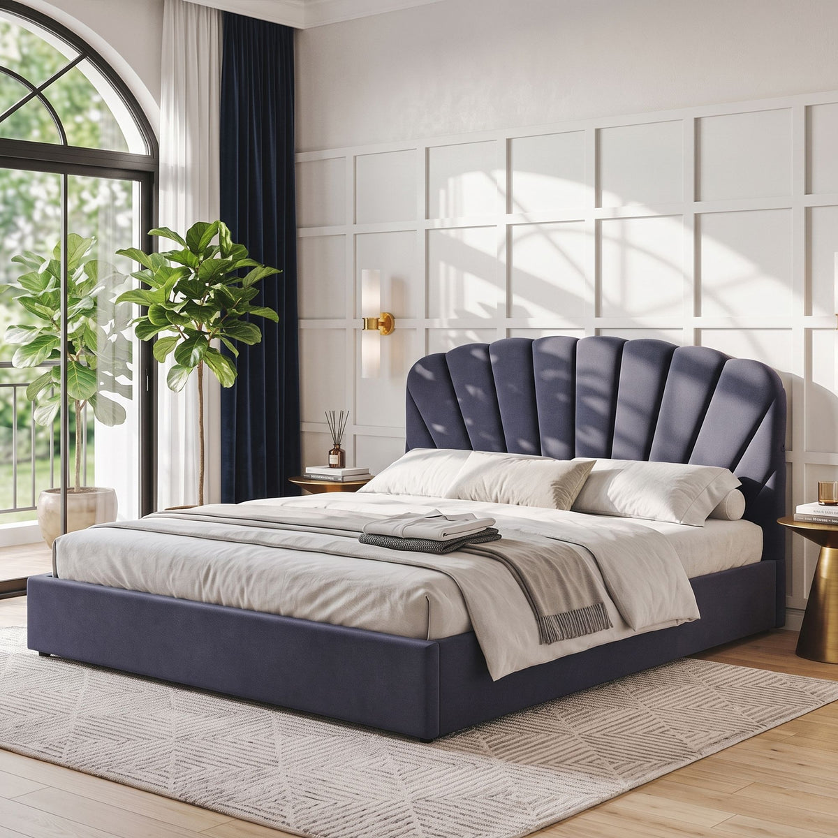 Artiss King Bed Frame with Lift Up Storage and USB Ports Grey-Furniture > Bedroom > Beds & Bed Frames-PEROZ Accessories