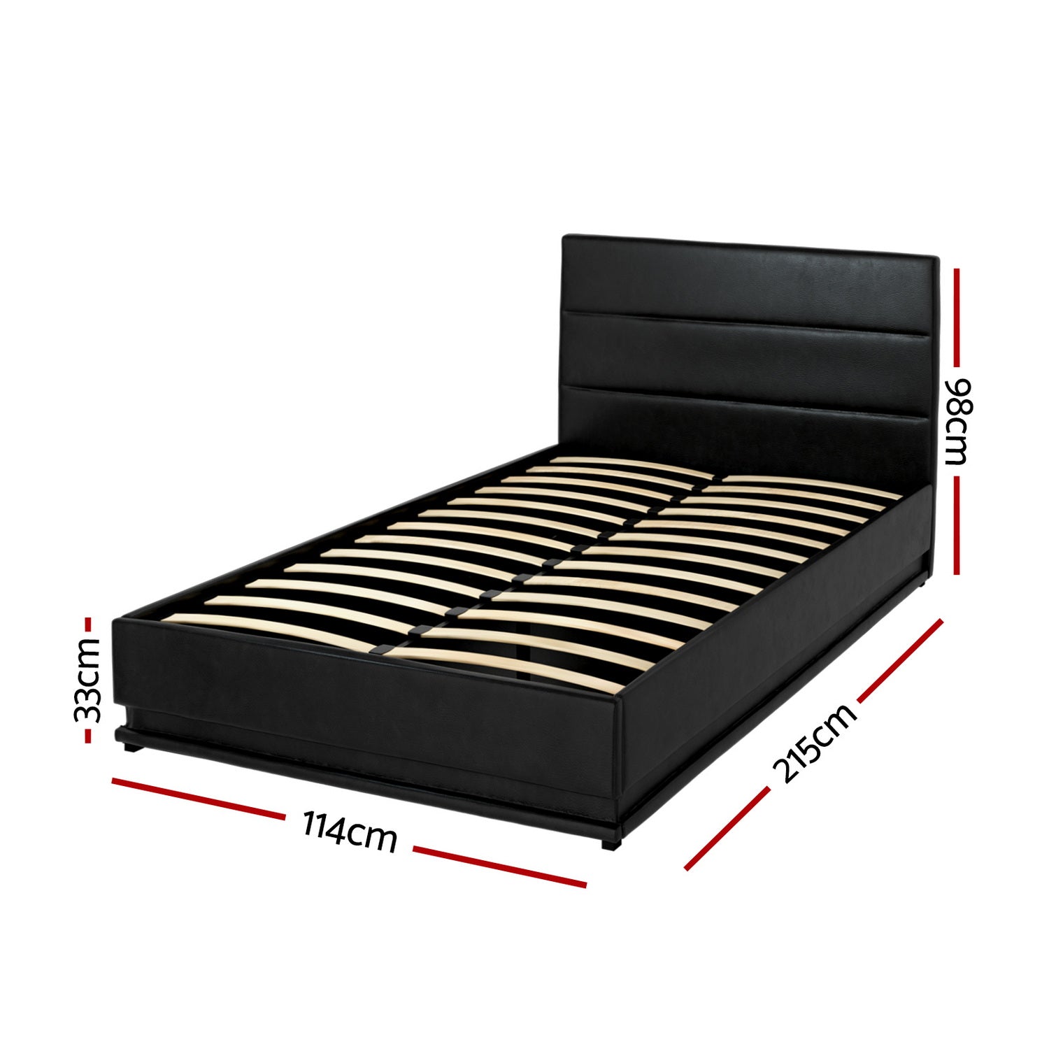 Artiss RGB LED Bed Frame King Single Size Gas Lift Base Storage Leather LUMI