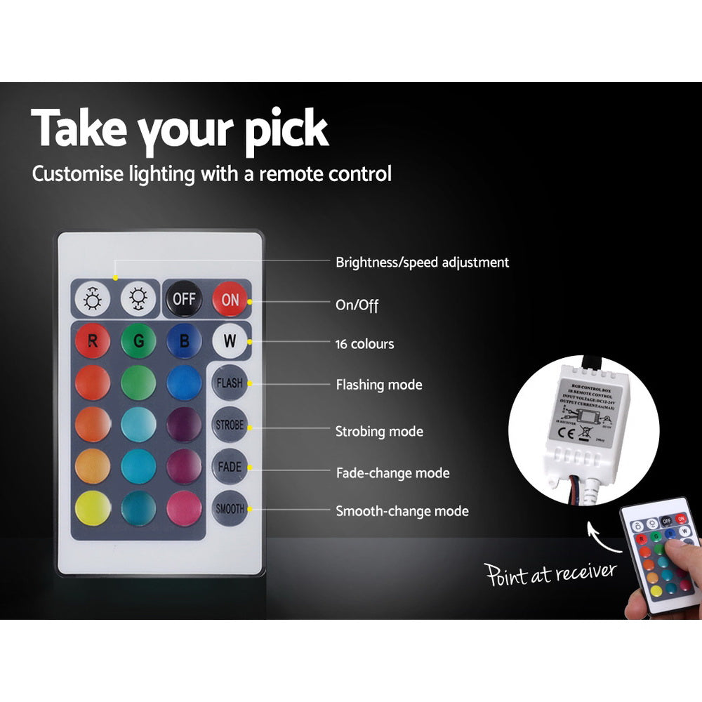 Artiss RGB LED Bed Frame King Single Size Gas Lift Base Storage Leather LUMI-Bed Frames-PEROZ Accessories