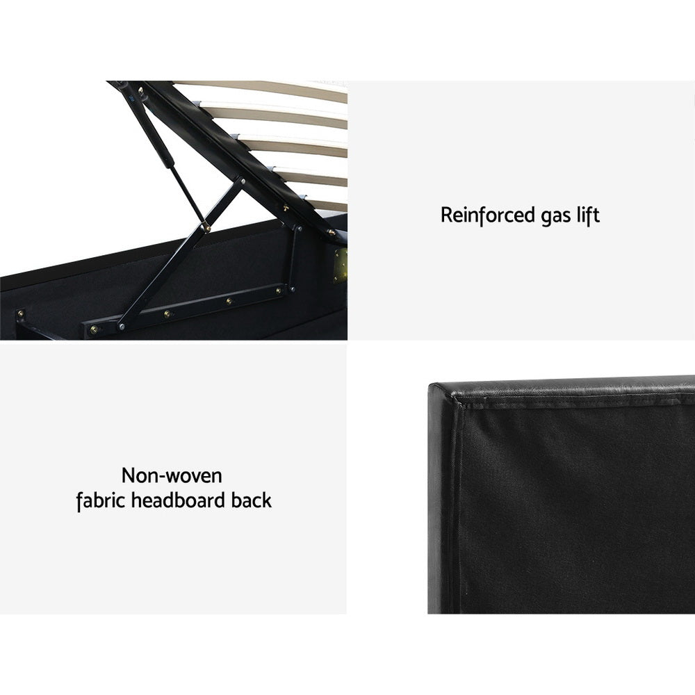 Artiss RGB LED Bed Frame King Single Size Gas Lift Base Storage Leather LUMI-Bed Frames-PEROZ Accessories