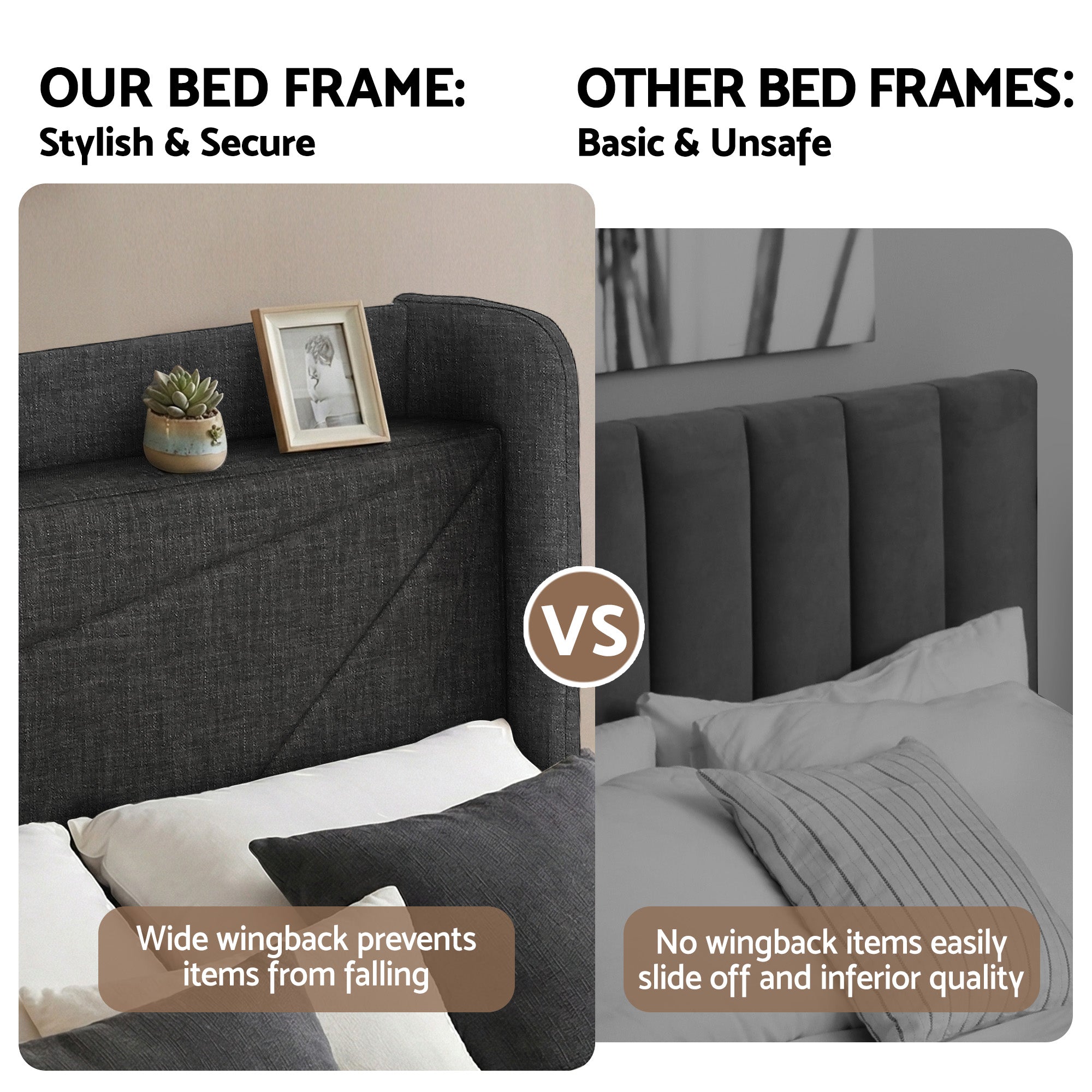 Artiss Queen Bed Frame Gas Lift Storage Bed with Charging Ports Upholstered Geometric Headboard Charcoal Grey-Furniture > Bedroom > Beds & Bed Frames-PEROZ Accessories