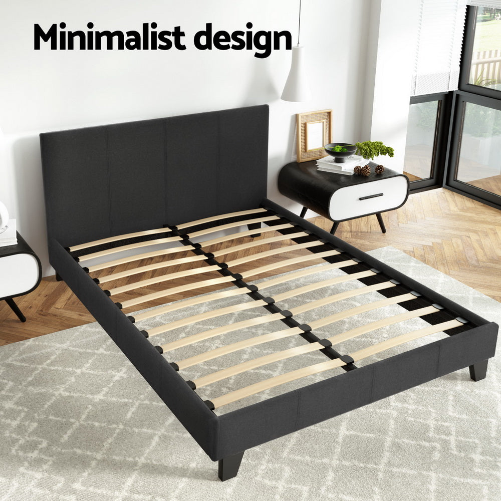 Artiss Bed Frame Double Size Charcoal NEO-Furniture > Bedroom > Beds & Bed Frames-PEROZ Accessories