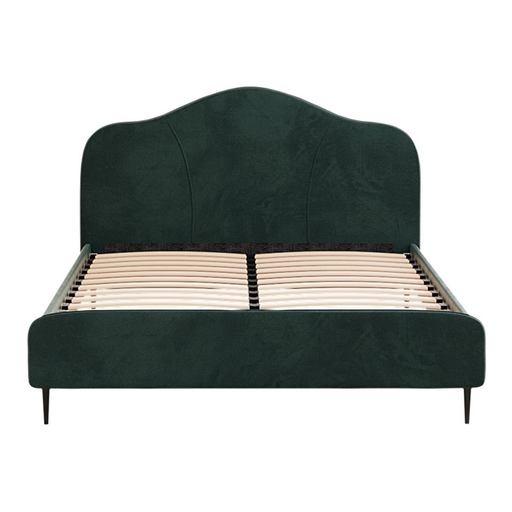 Artiss Bed Frame Queen Size Velvet Dark Green OLAN-Furniture > Bedroom-PEROZ Accessories