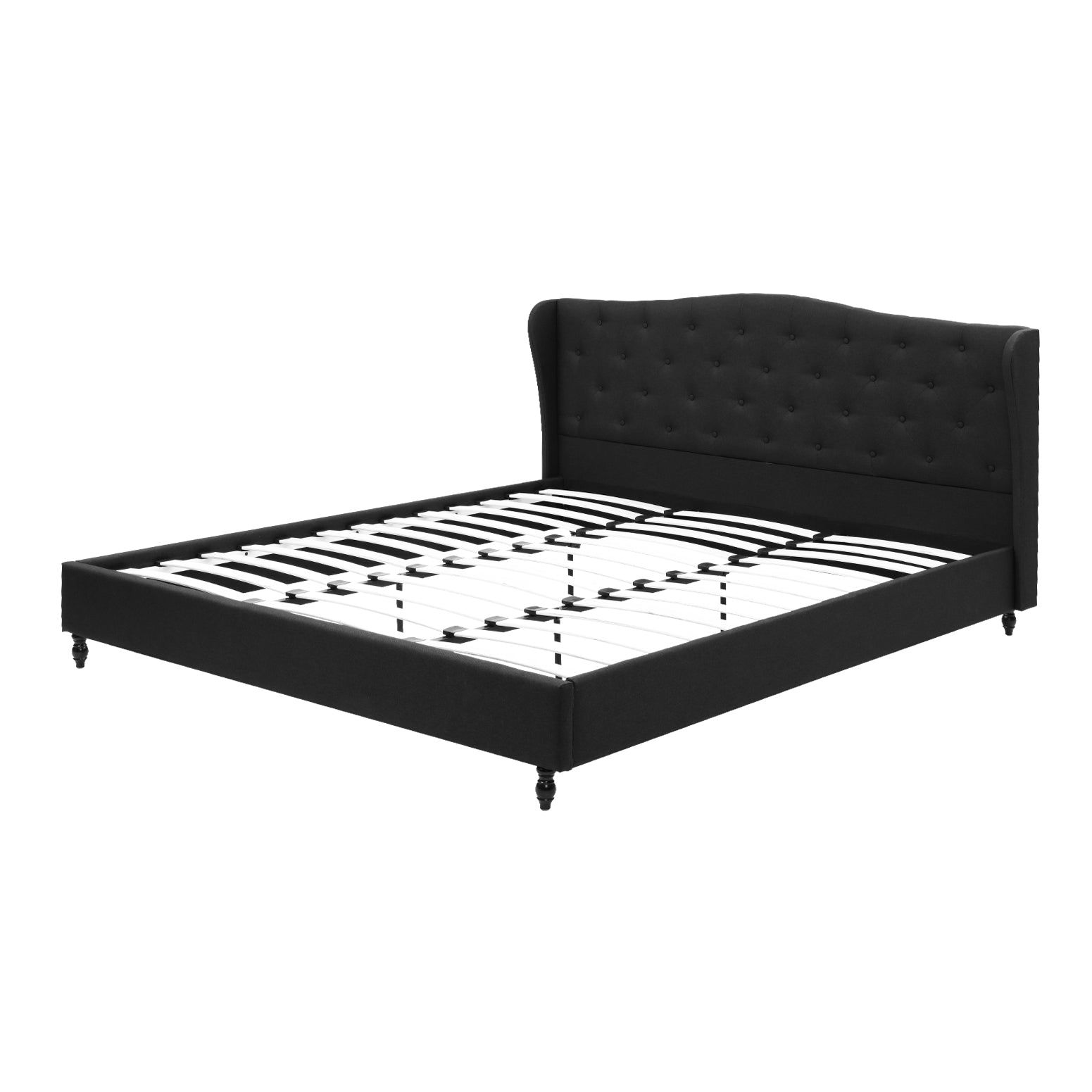 Artiss King Bed Frame Wingback Headboard Charcoal Grey Linen Upholstered Platform Bed Base-Furniture > Bedroom > Beds & Bed Frames-PEROZ Accessories