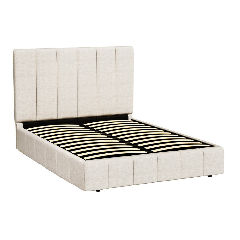 Artiss Bed Frame Double Size Beige TETTE-Furniture > Bedroom-PEROZ Accessories