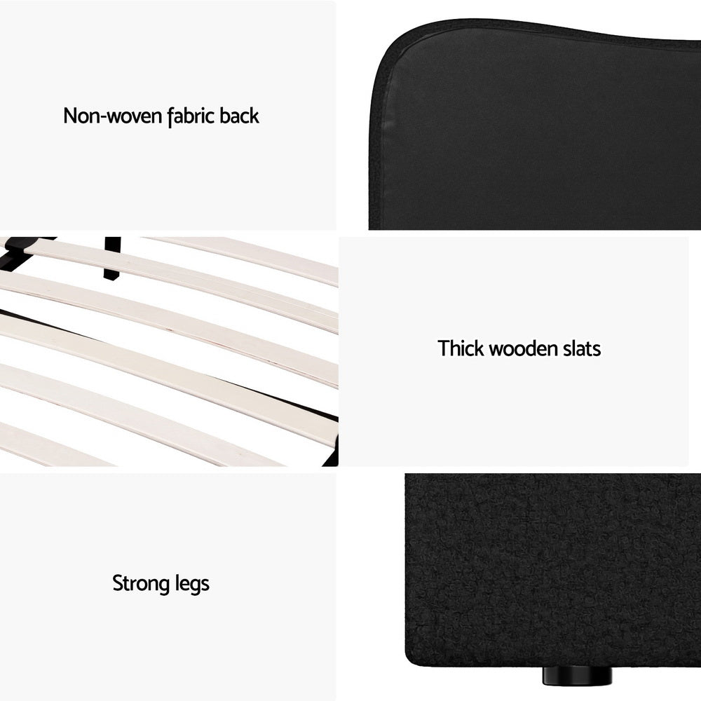 Artiss Bed Frame Double Size Boucle DARA-Furniture > Bedroom > Beds & Bed Frames-PEROZ Accessories