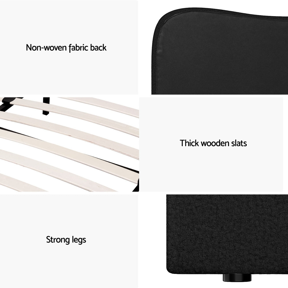 Artiss Bed Frame King Size Boucle DARA-Furniture > Bedroom > Beds & Bed Frames-PEROZ Accessories