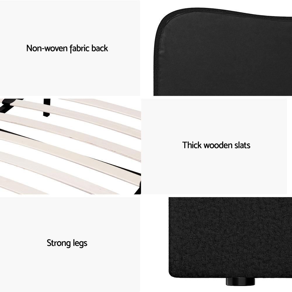 Artiss Bed Frame Queen Size Boucle DARA-Furniture > Bedroom > Beds & Bed Frames-PEROZ Accessories