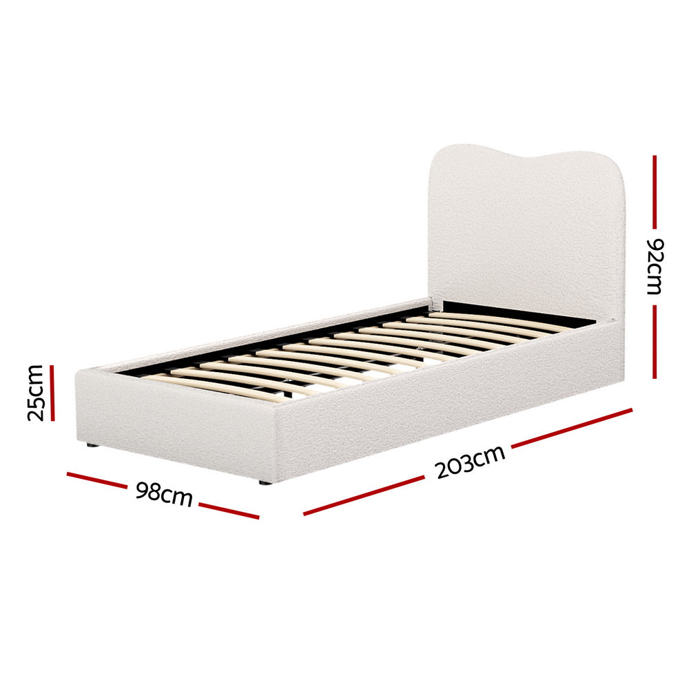 Artiss Bed Frame Single Size Boucle DARA-Baby & Kids > Kid&