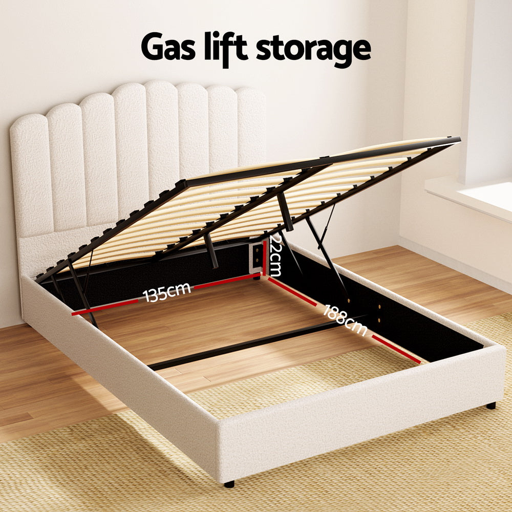 Artiss Bed Frame Double Size Boucle FION-Baby & Kids > Kid&