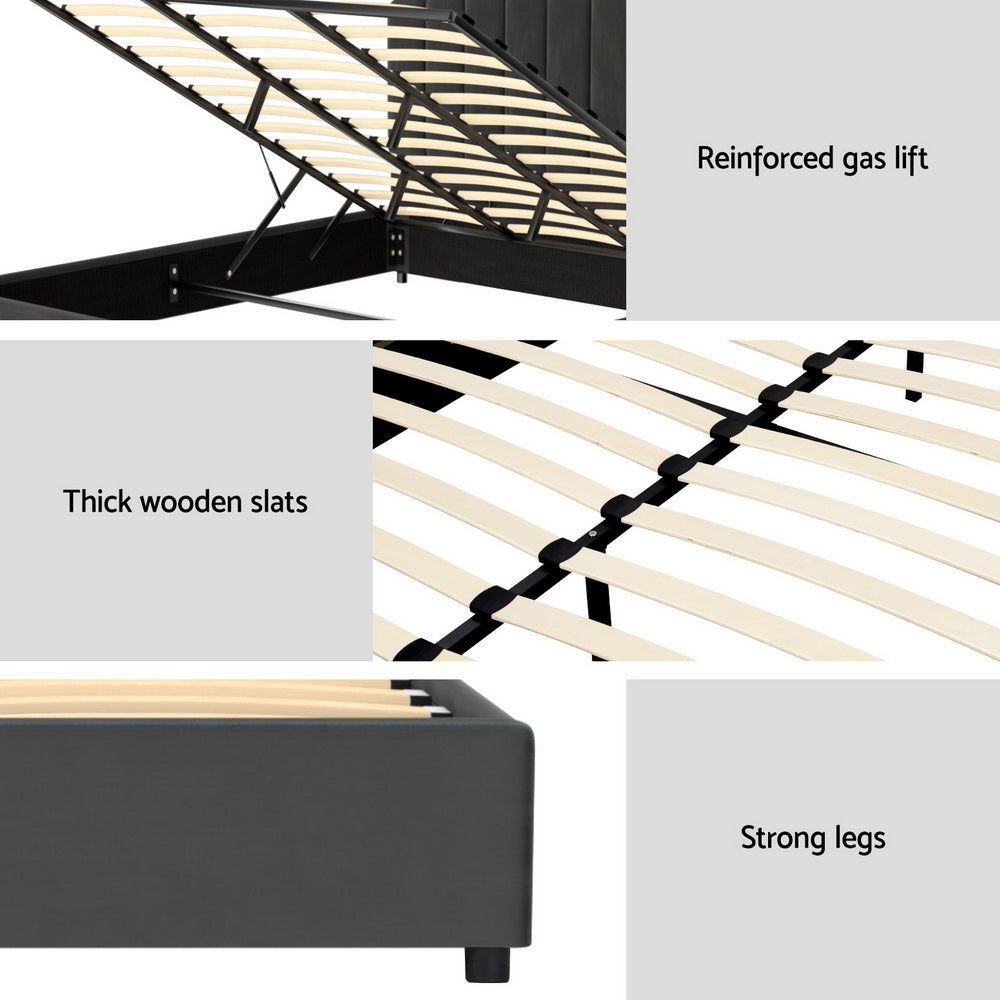 Artiss Bed Frame King Size Velvet Grey FION-Furniture > Bedroom > Beds & Bed Frames-PEROZ Accessories