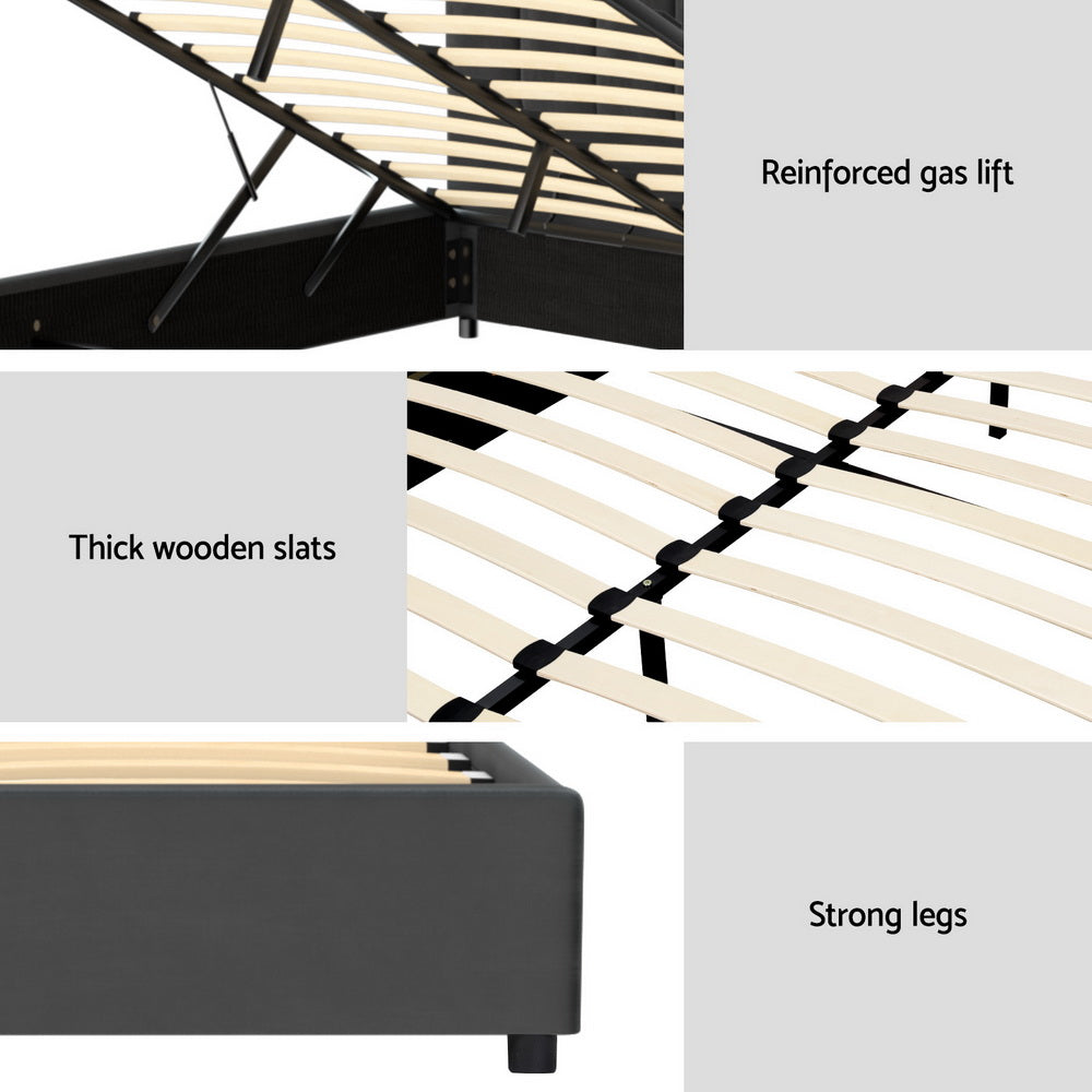 Artiss Bed Frame Queen Size Velvet Grey FION-Furniture > Bedroom > Beds & Bed Frames-PEROZ Accessories