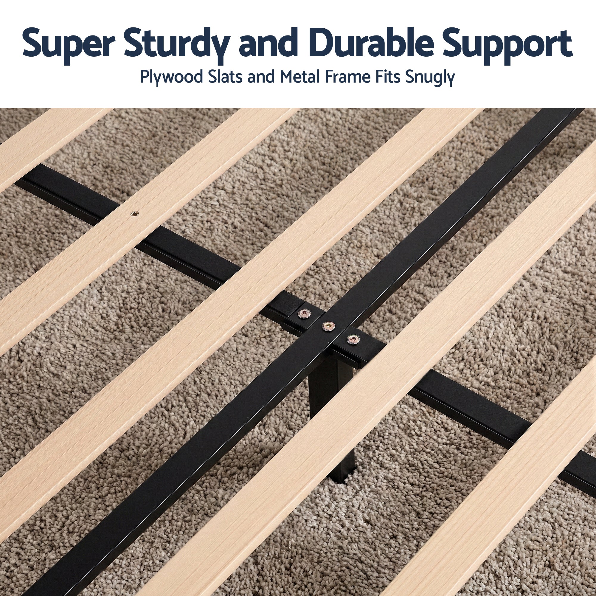 Artiss King Bed Frame Upholstered Platform Base with Geometric Headboard Charcoal Grey Linen Wood Slats for Modern Bedroom Furniture Home Decor-Furniture > Bedroom > Beds & Bed Frames-PEROZ Accessories