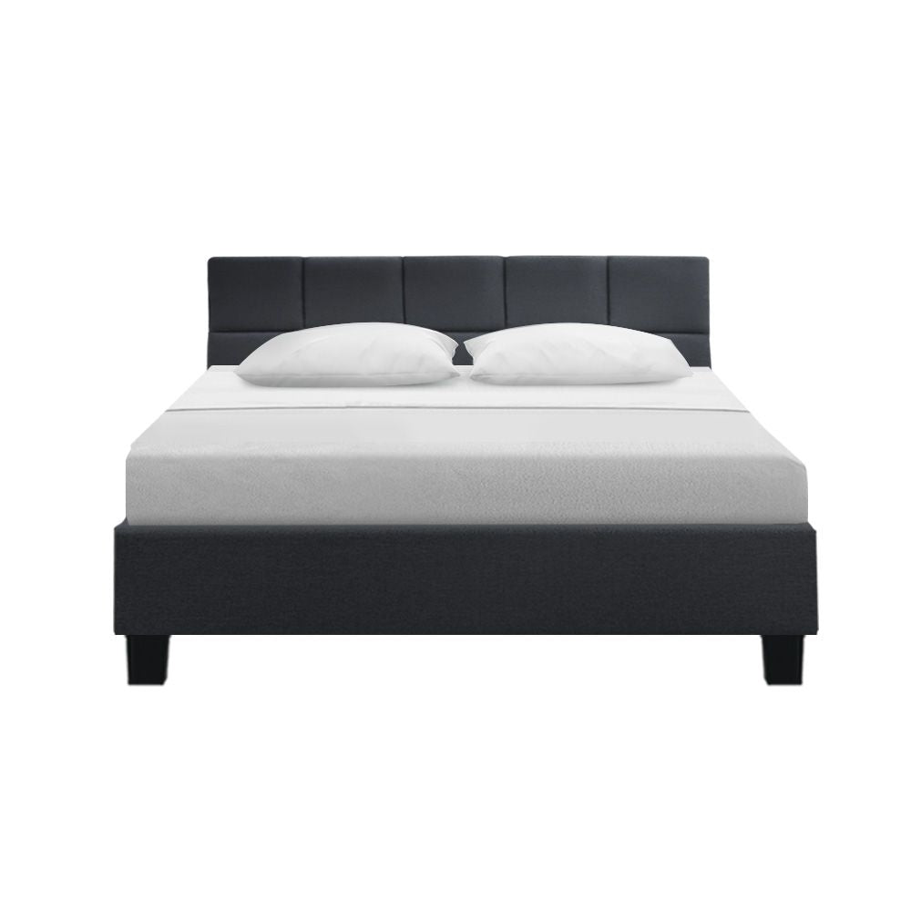 Artiss Tino Bed Frame Queen Size Charcoal Fabric-Bed Frames-PEROZ Accessories