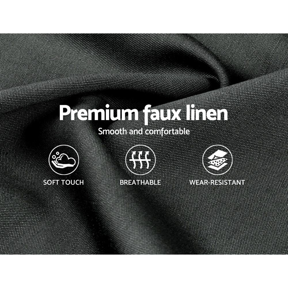 Artiss Tino Bed Frame Queen Size Charcoal Fabric-Bed Frames-PEROZ Accessories