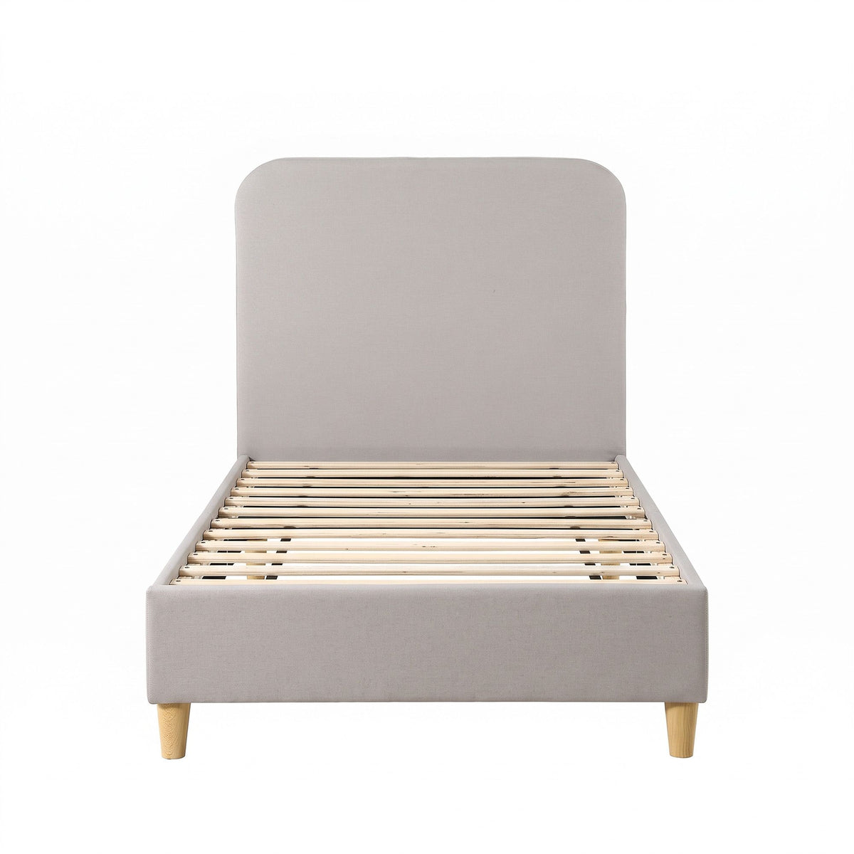 Artiss Single Bed Frame with Headboard, Faux Linen Fabric Grey-Furniture > Bedroom > Beds & Bed Frames-PEROZ Accessories
