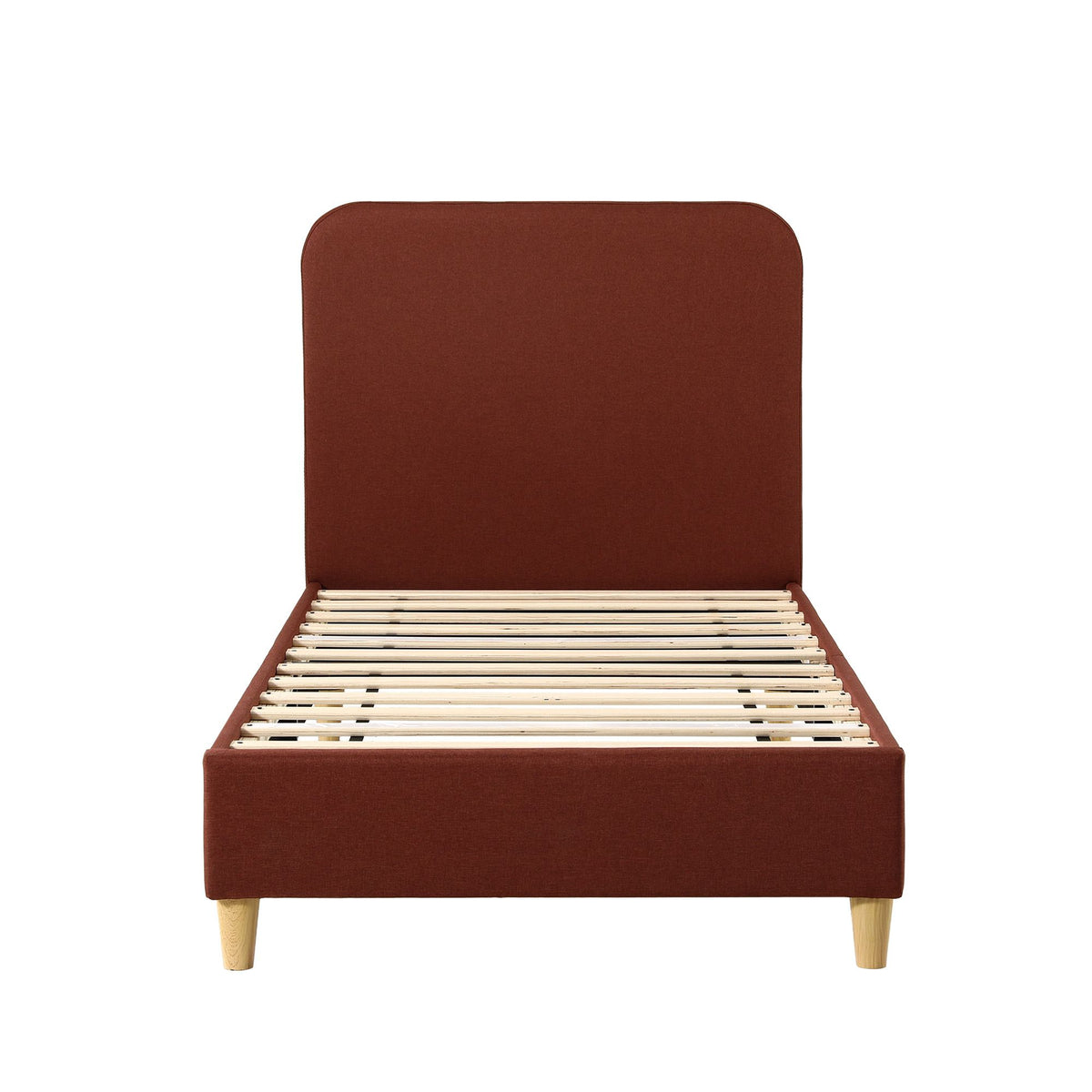 Artiss Single Bed Frame with Headboard, Faux Linen Fabric Brown-Furniture > Bedroom > Beds & Bed Frames-PEROZ Accessories