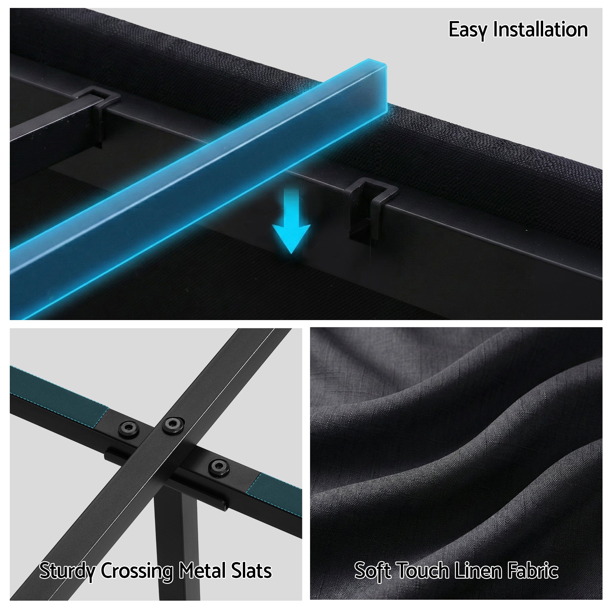 Artiss Queen Bed Frame with Storage Drawers RGB Lights Charging Station Upholstered Fabric-Furniture > Bedroom > Beds & Bed Frames-PEROZ Accessories