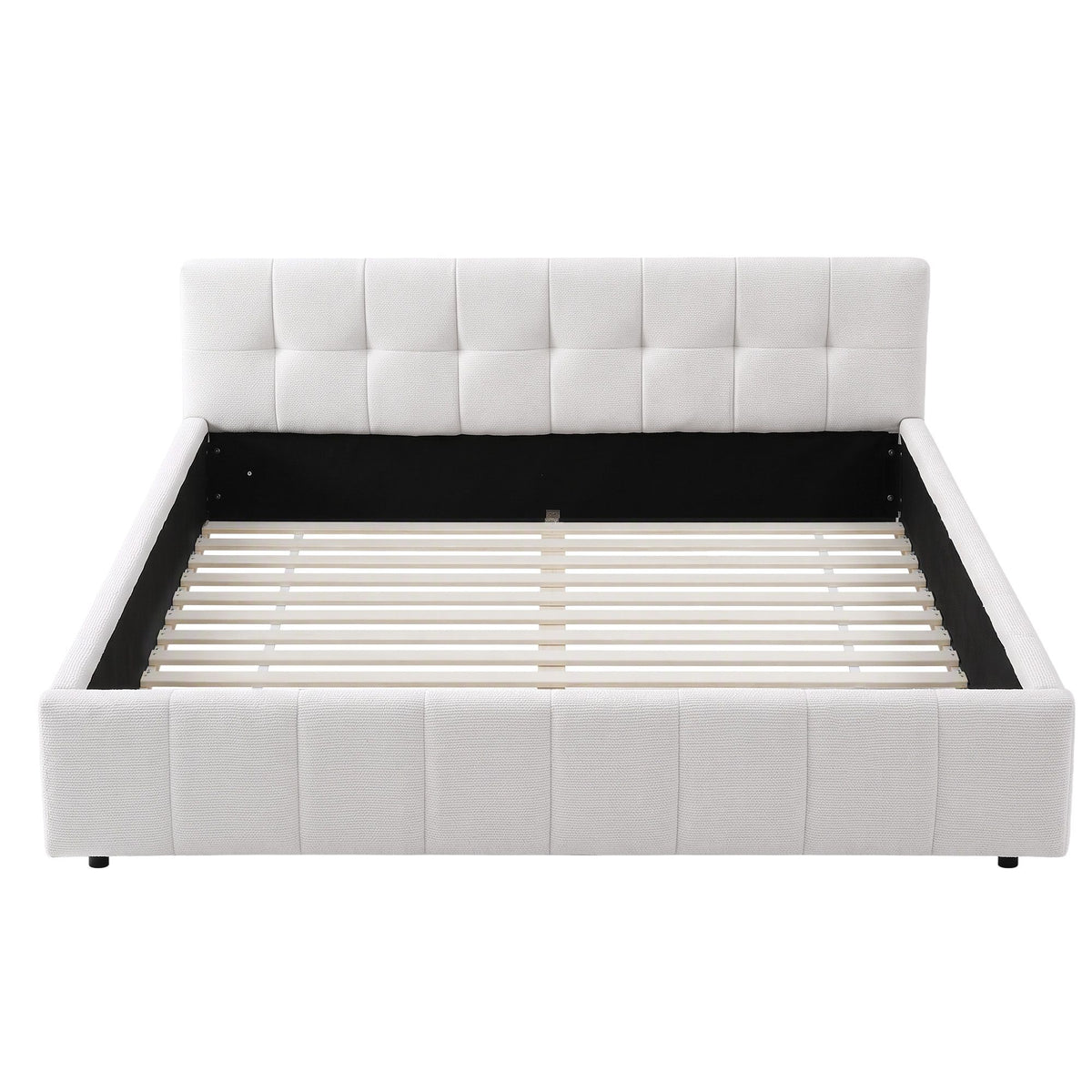 Artiss King Bed Frame with Charging, LED Lights & Tufted Headboard-Furniture > Bedroom > Beds & Bed Frames-PEROZ Accessories