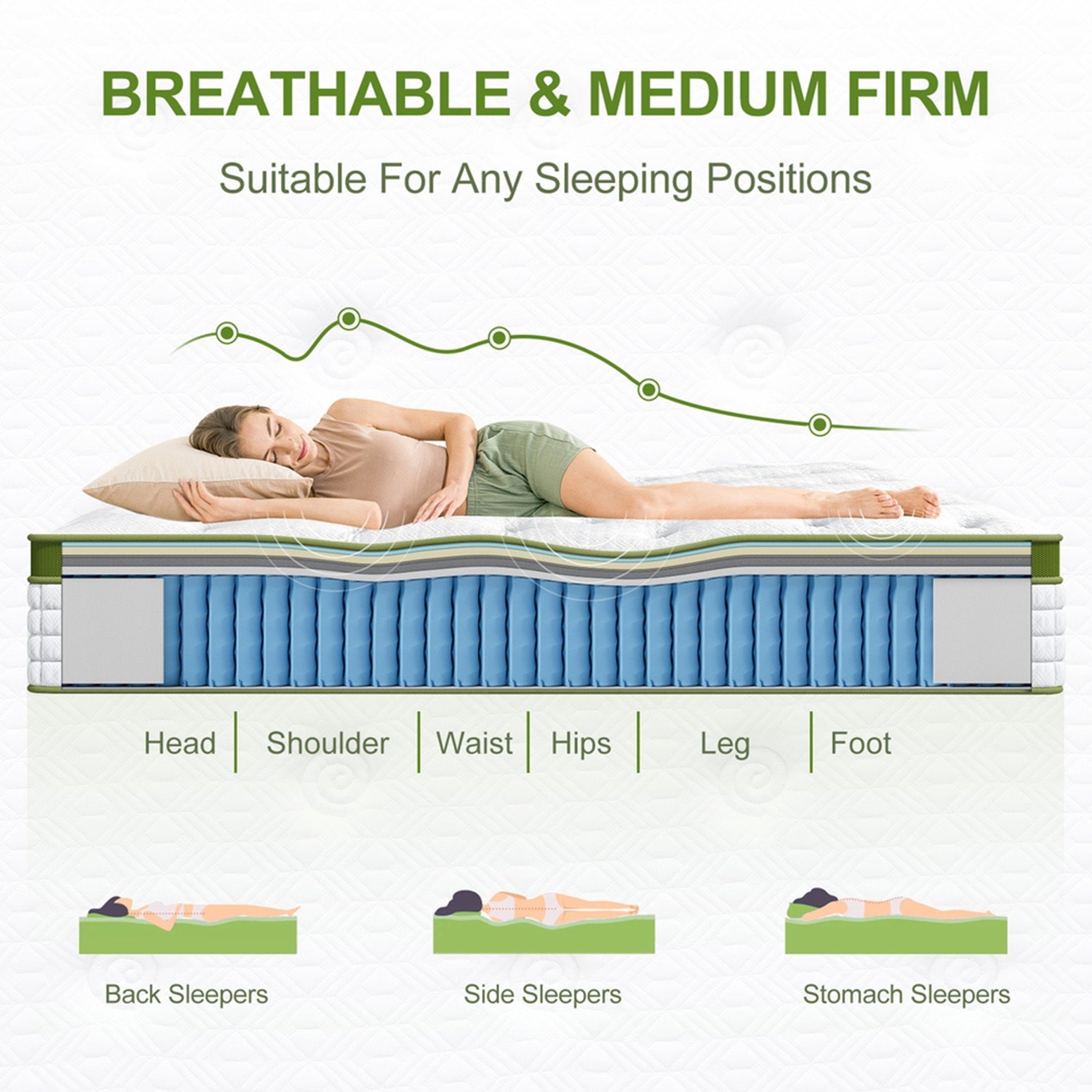 Artiss Double Bed Frame Platform White PVC Leather Hybrid Mattress Modern-Furniture > Bedroom > Beds & Bed Frames-PEROZ Accessories