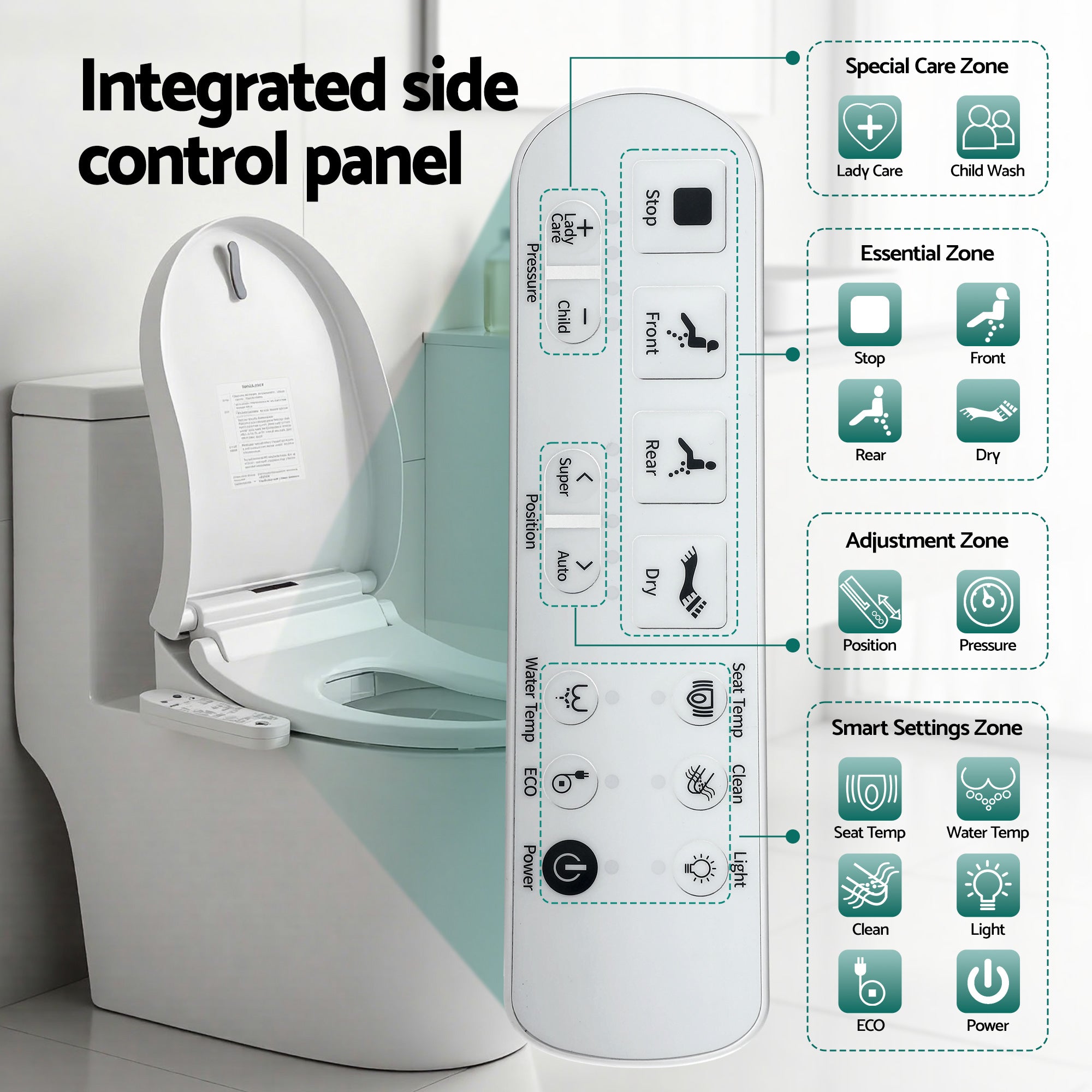 Cefito Smart Electric Bidet Toilet Seat Cover D-Shape SIAA Material Certified-Furniture > Bathroom > Bidets-PEROZ Accessories