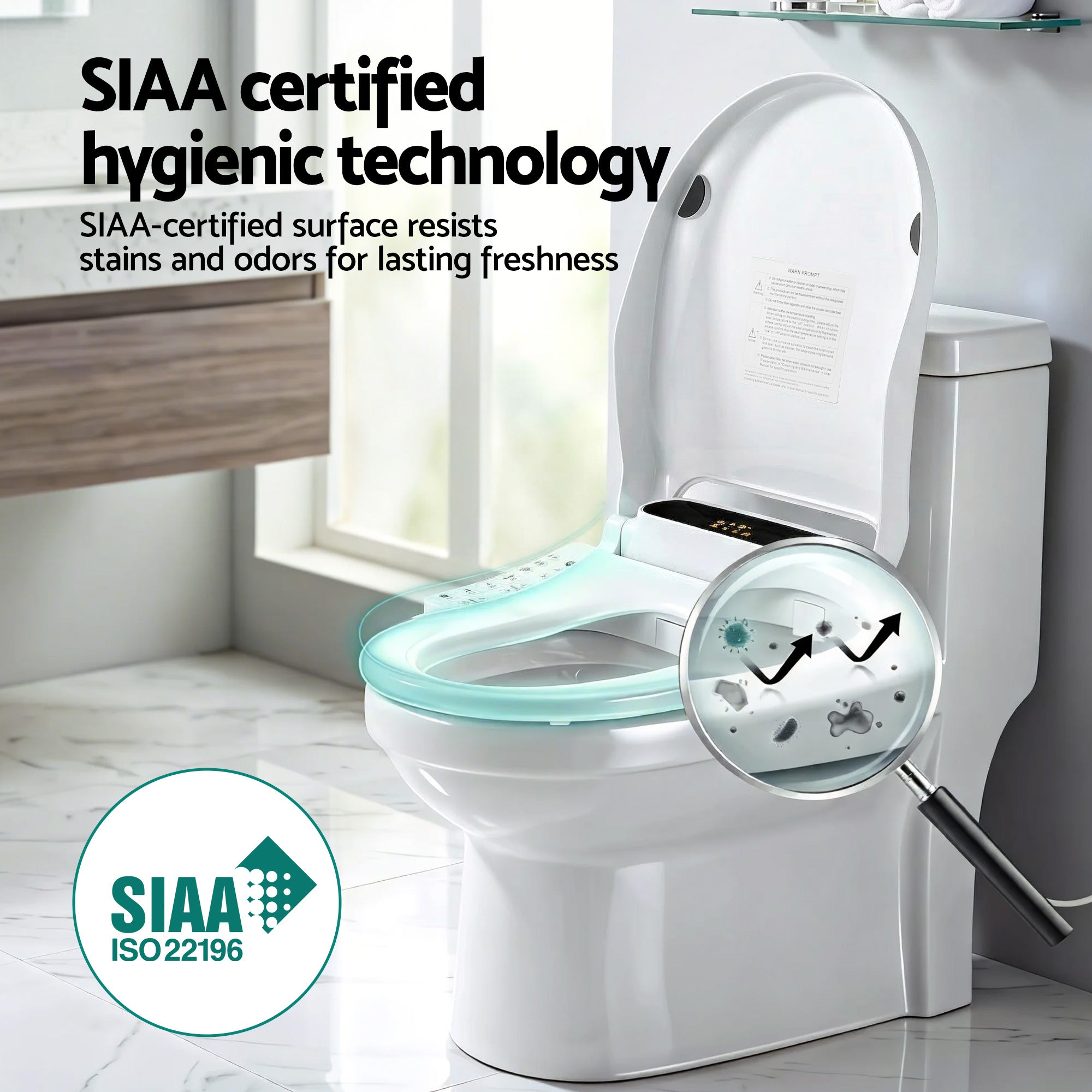 Cefito Smart Electric Bidet Toilet Seat LED Display Heated Dryer WaterMark-Furniture > Bathroom > Bidets-PEROZ Accessories