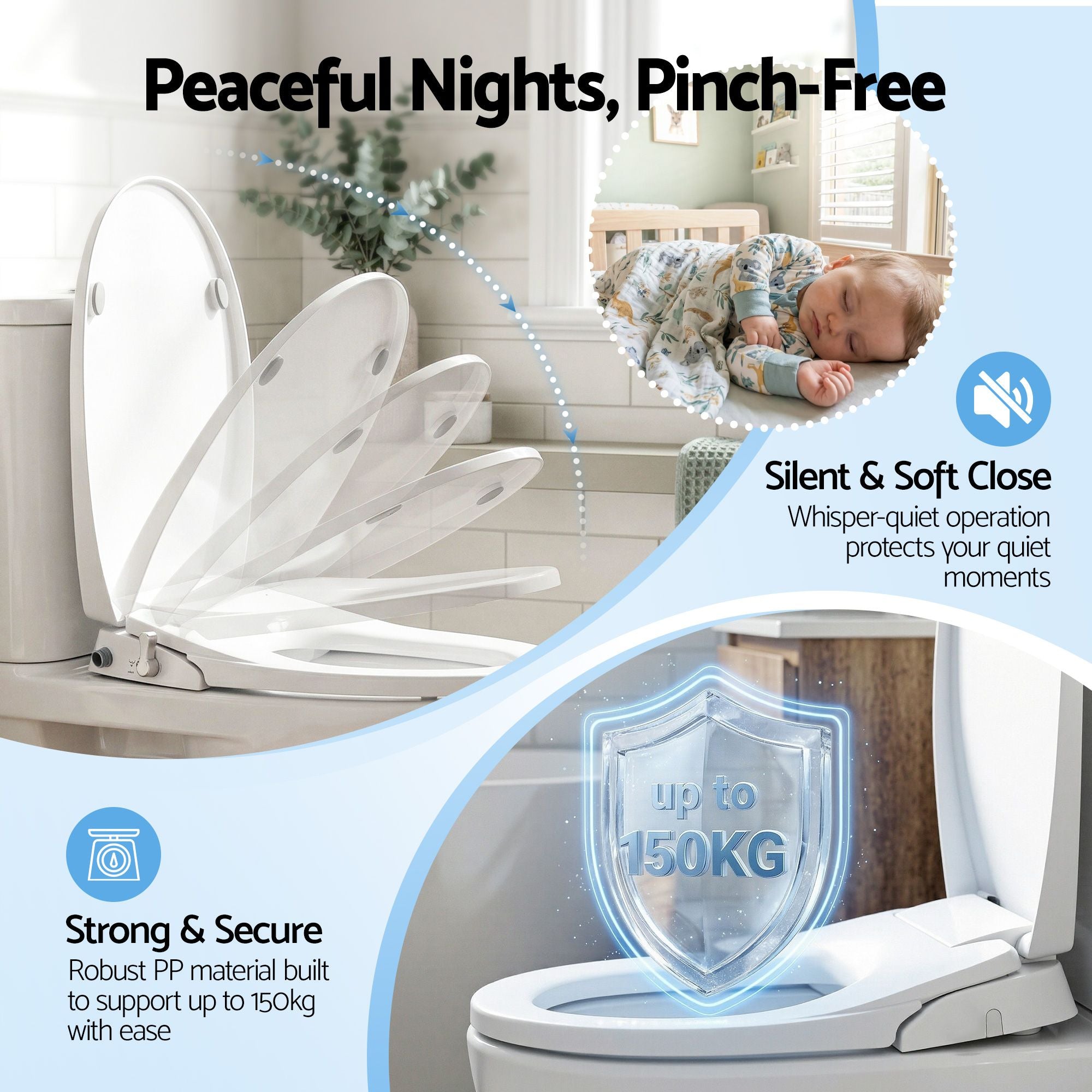 Cefito Non Electric Bidet Toilet Seat O-Shape Dual Nozzle Soft Close WaterMark DIY-Furniture > Bathroom > Bidets-PEROZ Accessories