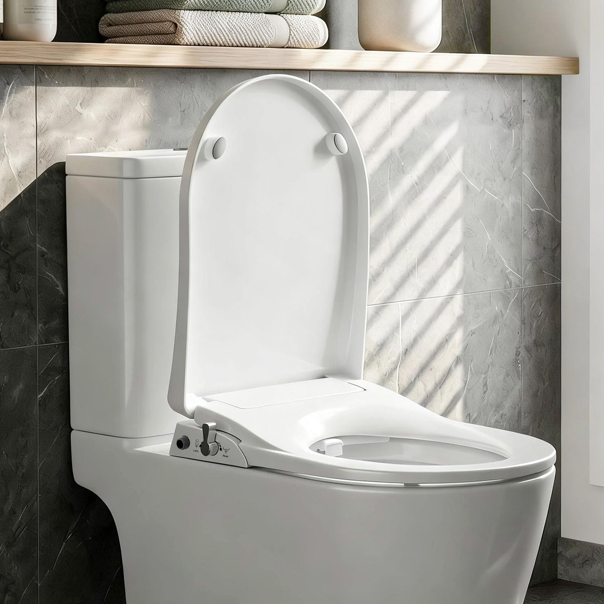 Cefito Non Electric Bidet Toilet Seat D-Shape Dual Nozzle Soft Close WaterMark DIY-Furniture > Bathroom > Bidets-PEROZ Accessories