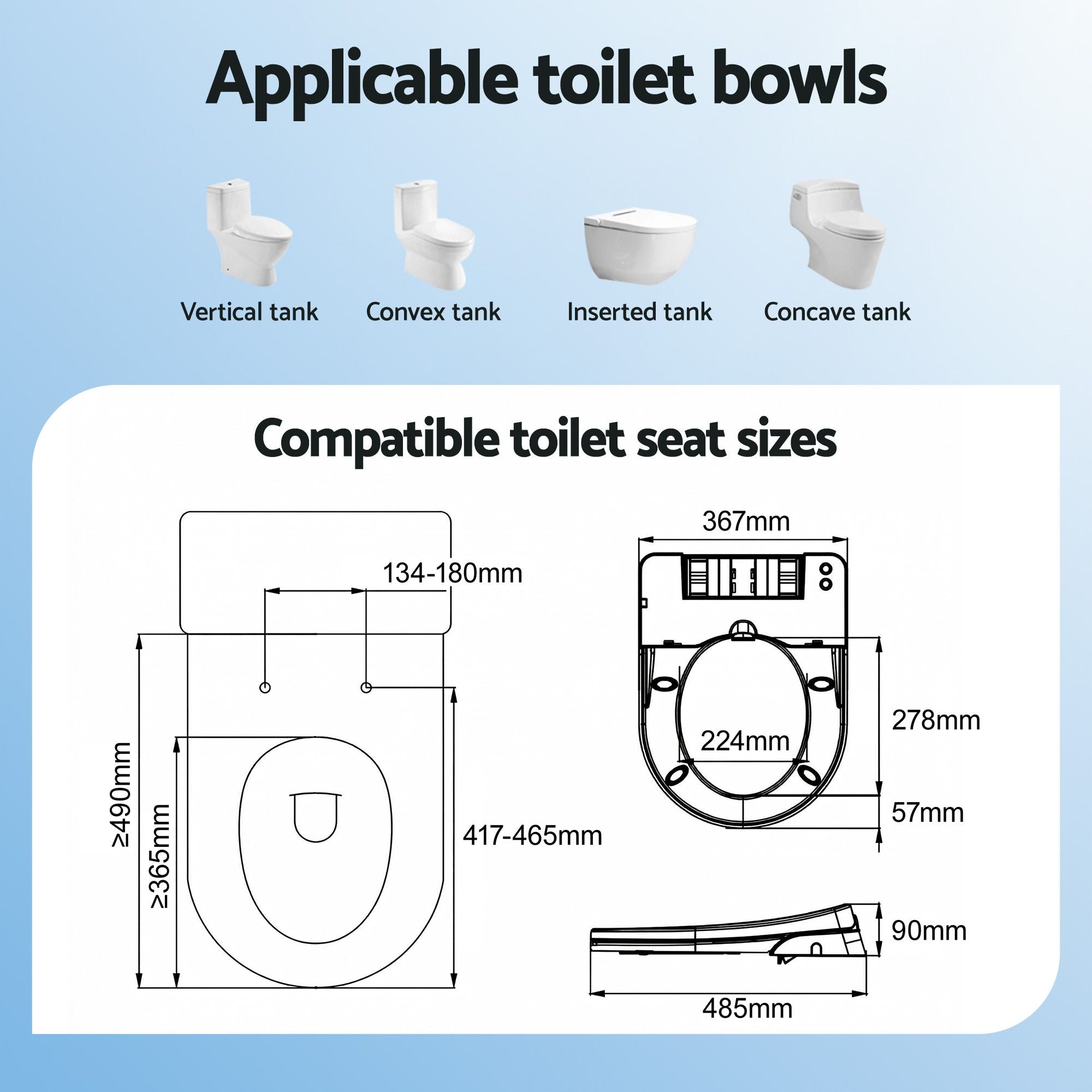 Cefito Non Electric Bidet Toilet Seat D-Shape Dual Nozzle Soft Close WaterMark DIY-Furniture > Bathroom > Bidets-PEROZ Accessories