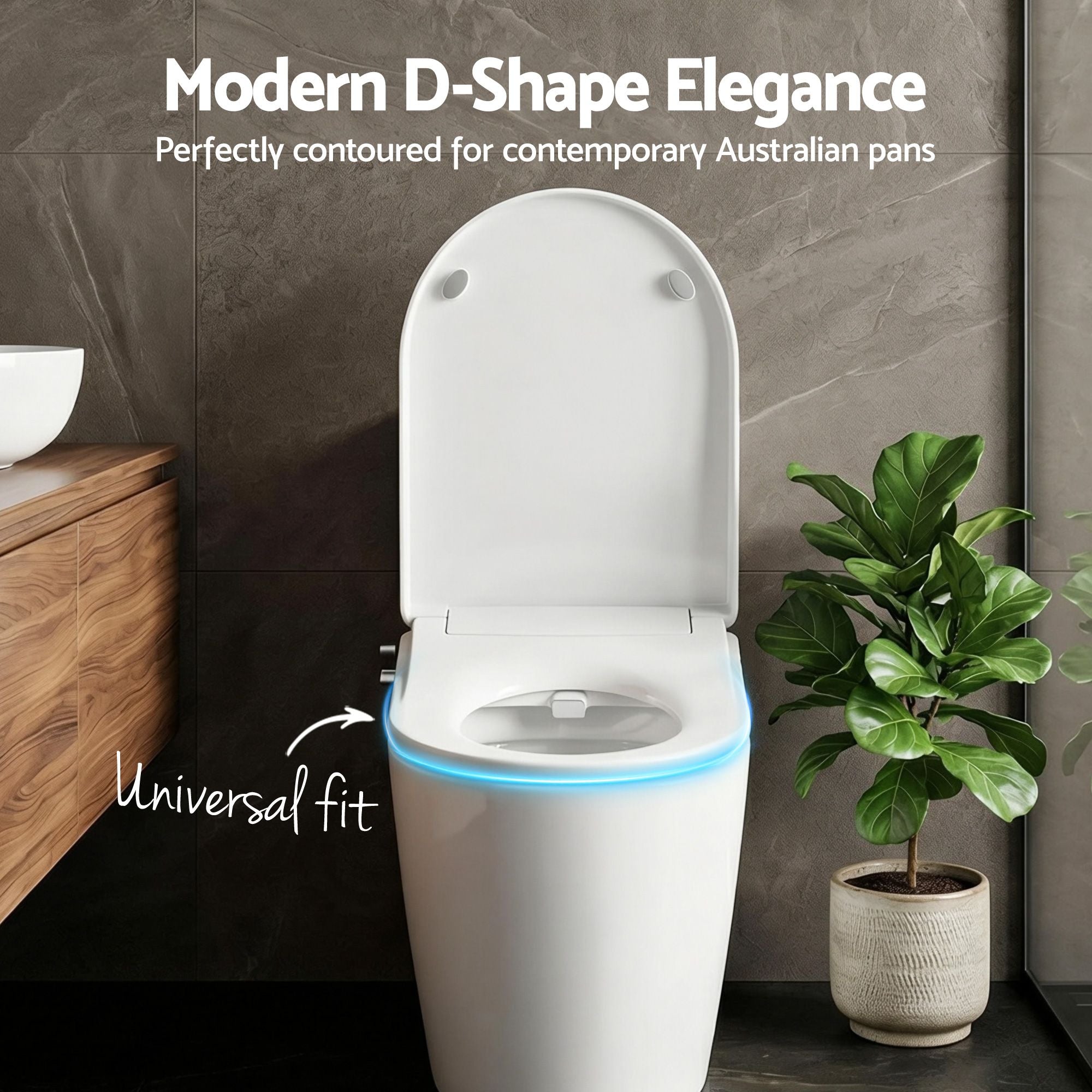 Cefito Non Electric Bidet Toilet Seat D-Shape Dual Nozzle Soft Close WaterMark DIY-Furniture > Bathroom > Bidets-PEROZ Accessories