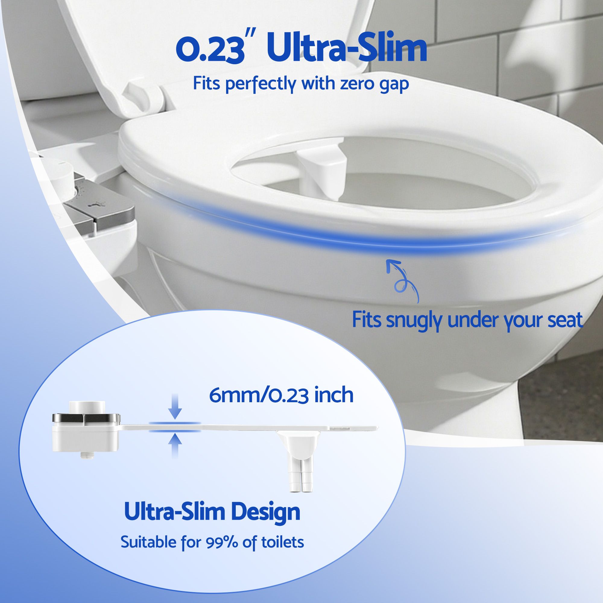 Cefito Non-Electric Ultra-Slim Bidet Attachment Detachable Bidet with Dual Nozzle Frontal & Rear Wash Adjustable Water Pressure Cold Water Toilet Bide-Home & Garden > Bathroom Accessories > Toilet & Bidet Accessories-PEROZ Accessories