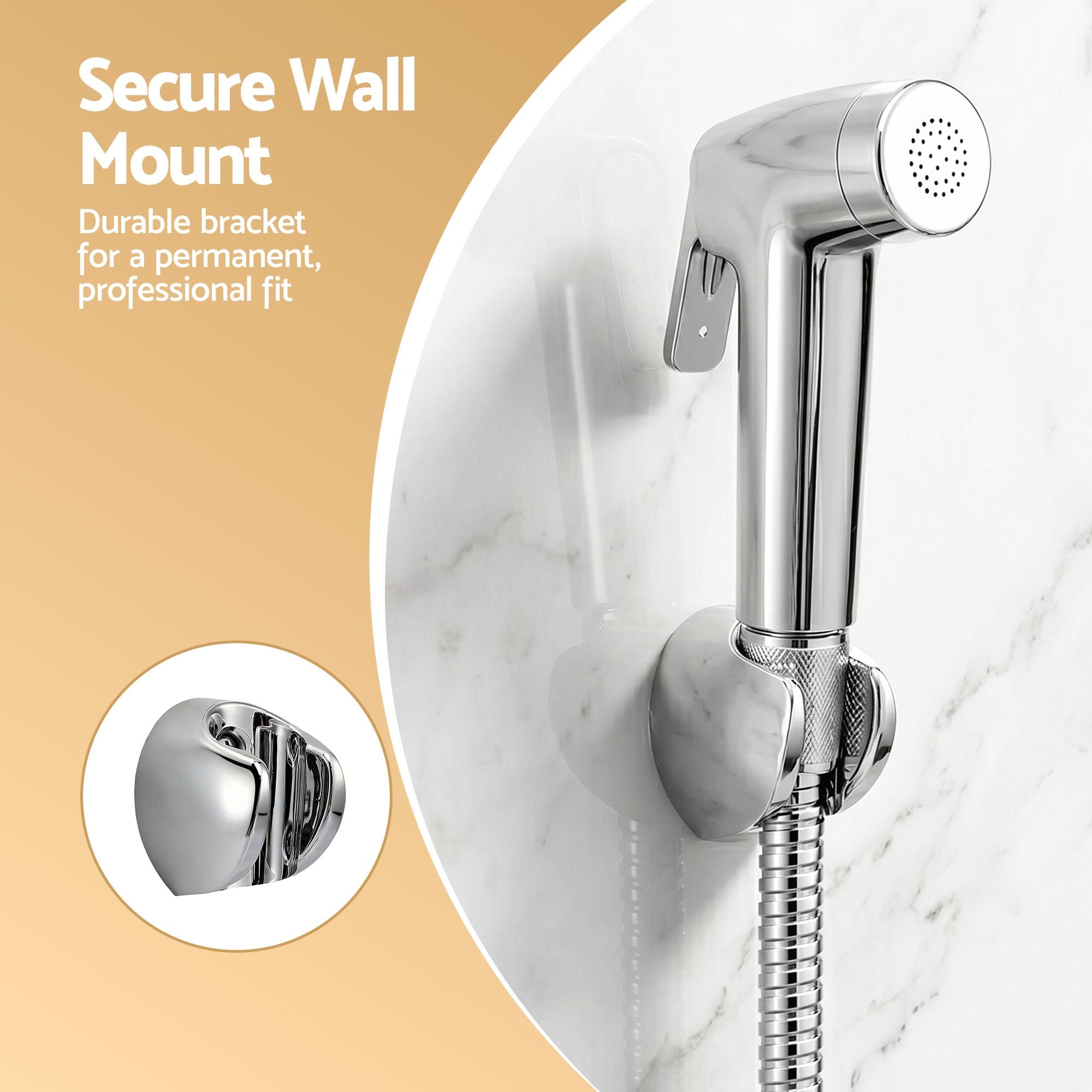 Cefito Handheld Bidet Sprayer for Toilet 1.5m Stainless Steel Hose Jet Spray for Feminine Wash Cloth Diaper Pet Bath Adjustable Pressure Bidet Attachment with G1/2 Valve Silver-Home & Garden > Bathroom Accessories > Toilet & Bidet Accessories-PEROZ Accessories