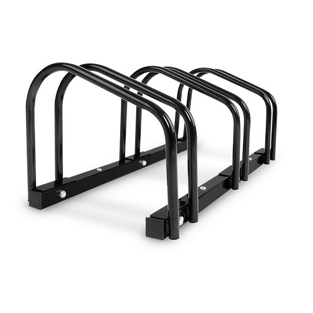 Weisshorn 3 Bike Stand Rack Bicycle Storage Floor Parking Holder Cycling Black-Sports & Fitness > Bikes & Accessories > Bicycle Stands & Storage-PEROZ Accessories