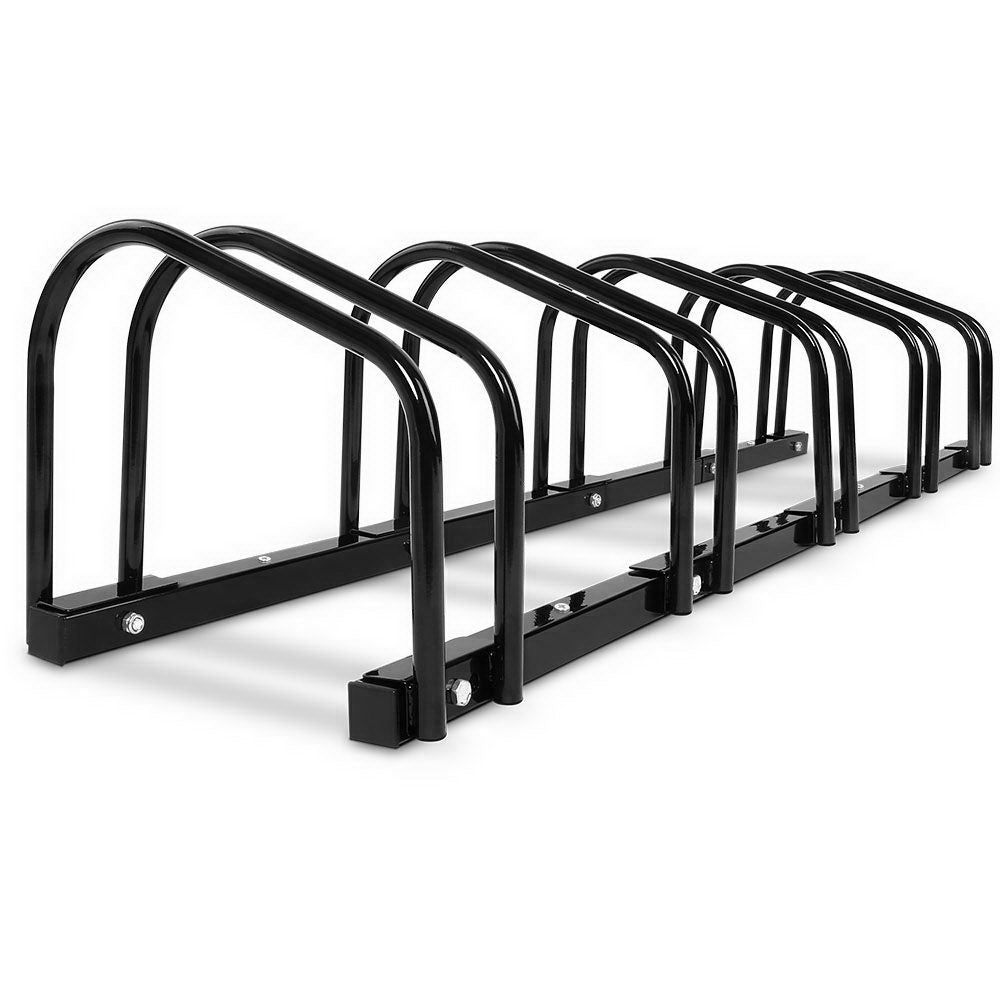 Weisshorn 5 Bike Stand Rack Bicycle Storage Floor Parking Holder Cycling Black-Sports & Fitness > Bikes & Accessories > Bicycle Stands & Storage-PEROZ Accessories