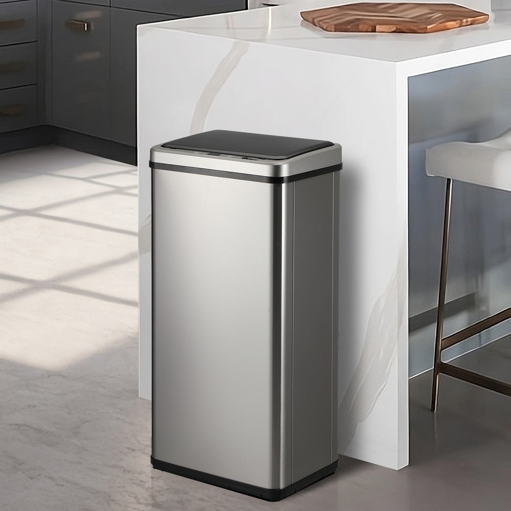 Oikiture 50L Motion Sensor Bin Automatic Silver-Sensor Bin-PEROZ Accessories