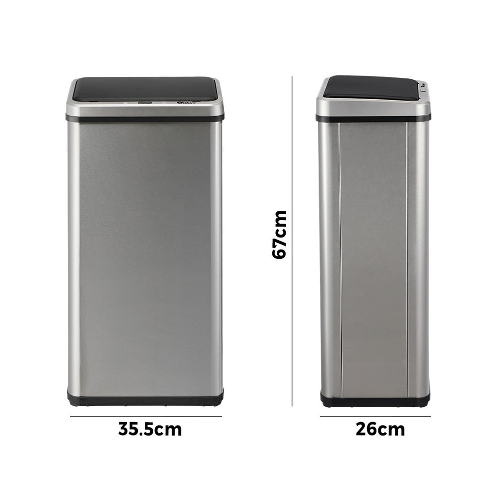 Oikiture 50L Motion Sensor Bin Automatic Silver-Sensor Bin-PEROZ Accessories