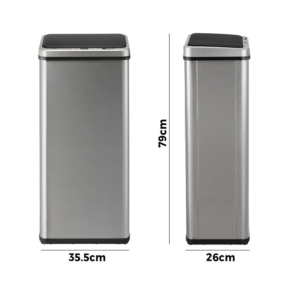 Oikiture 60L Motion Sensor Bin Automatic Silver-Sensor Bin-PEROZ Accessories