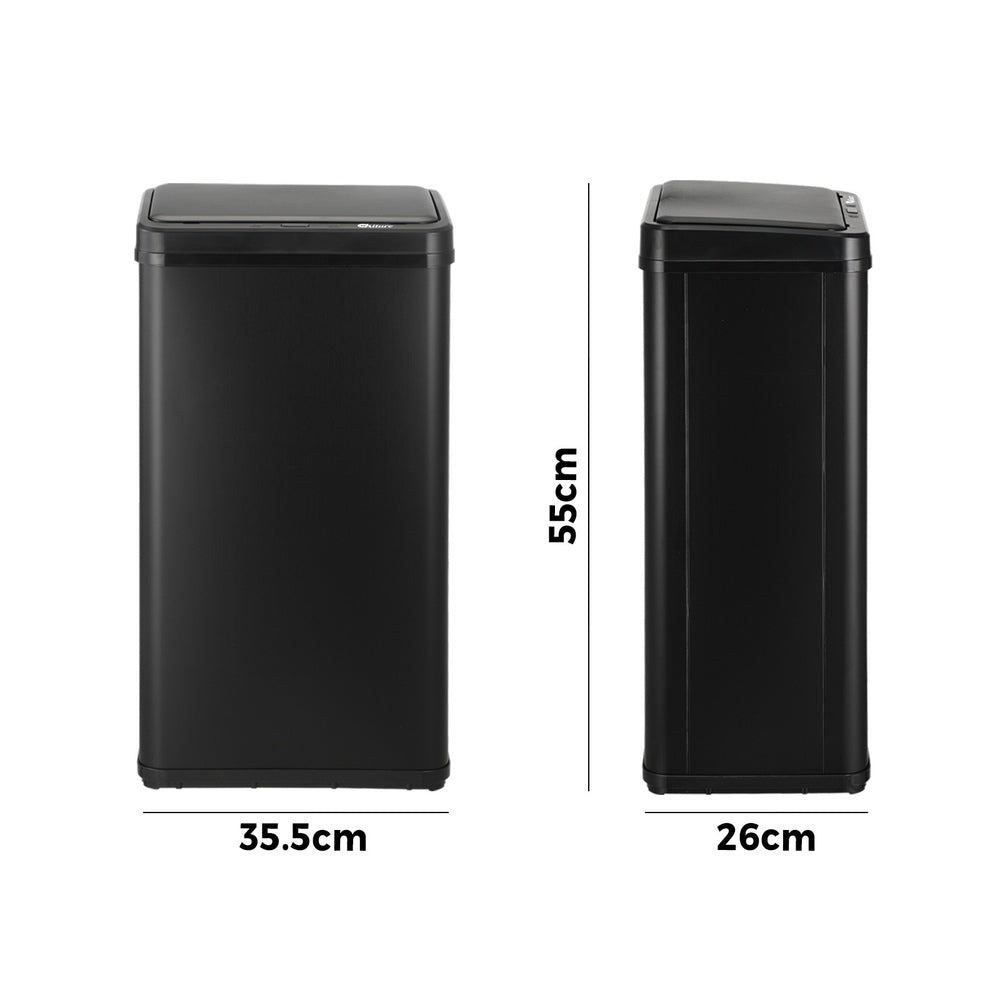 Oikiture 40L Motion Sensor Bin Automatic Black-Sensor Bin-PEROZ Accessories