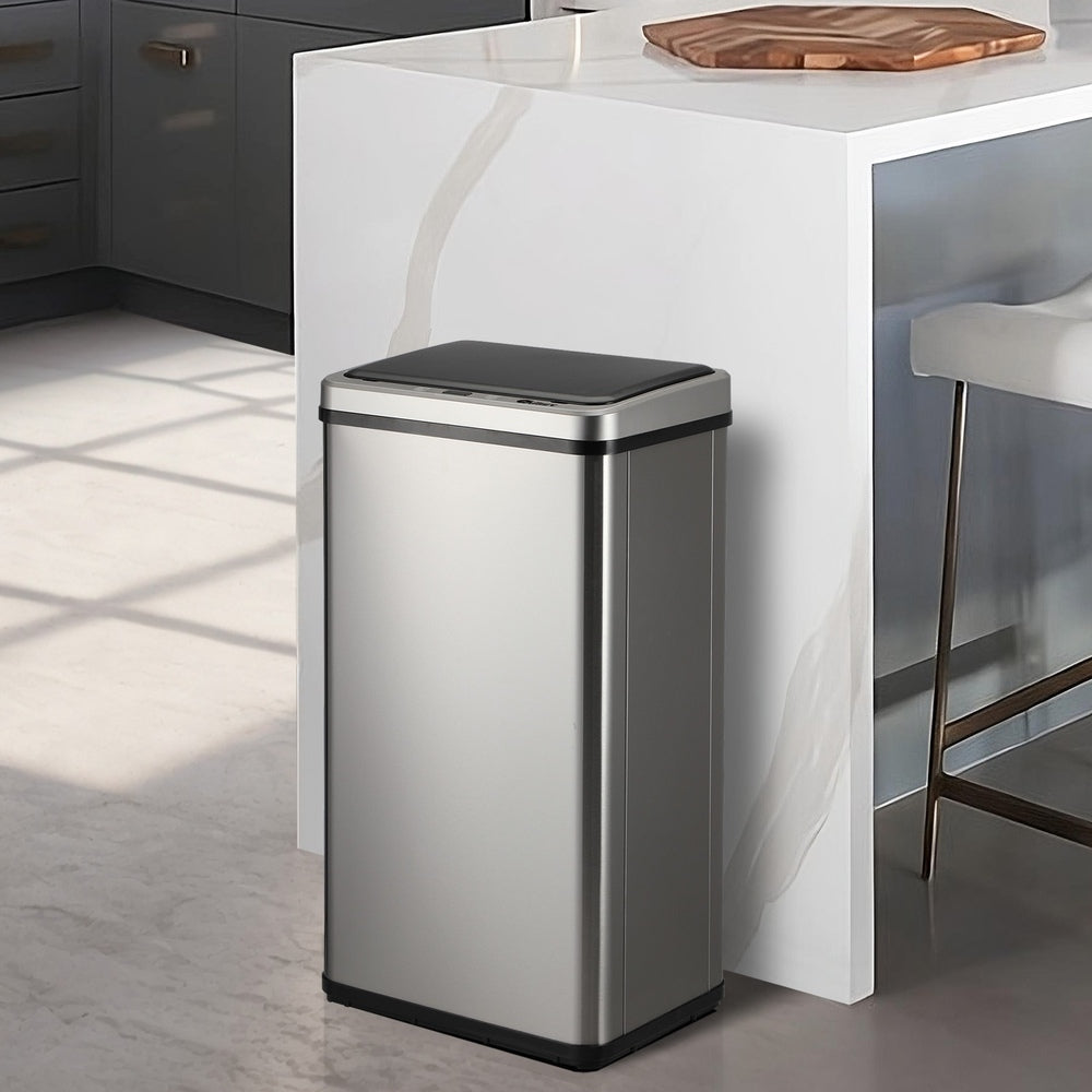 Oikiture 40L Motion Sensor Bin Automatic Rubbish Can Silver-Sensor Bin-PEROZ Accessories
