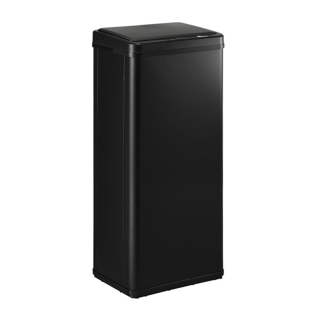 Oikiture 60L Motion Sensor Bin Stainless Steel Black-Sensor Bin-PEROZ Accessories