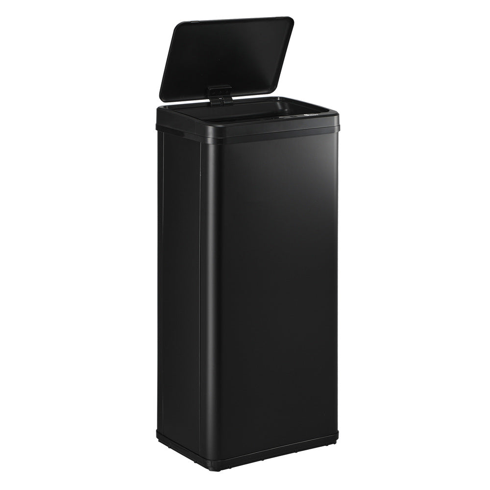 Oikiture 60L Motion Sensor Bin Stainless Steel Black-Sensor Bin-PEROZ Accessories