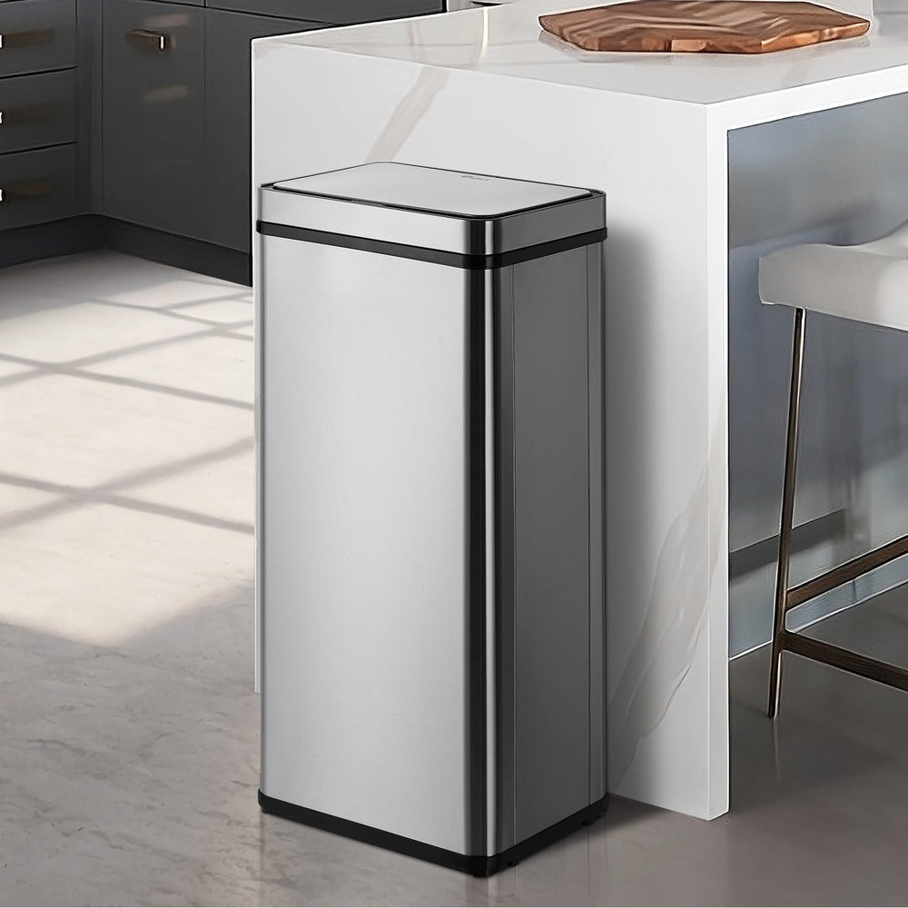 Oikiture 75L Motion Sensor Bin Automatic Rubbish Trash Can Silver-Sensor Bin-PEROZ Accessories