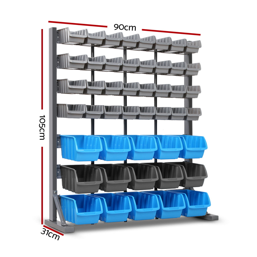 Giantz 47 Storage Bin Rack Free Stand Steel Stand-Tools > Tools Storage-PEROZ Accessories