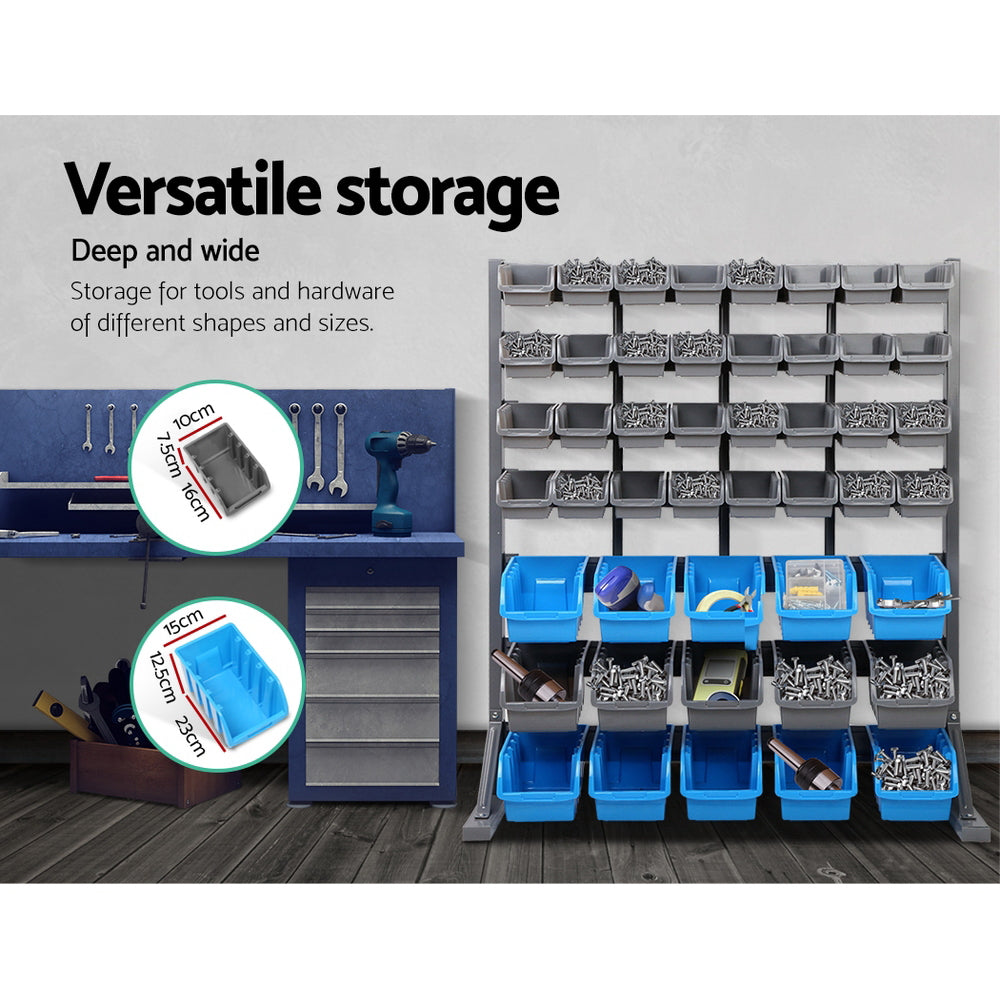 Giantz 47 Storage Bin Rack Free Stand Steel Stand-Tools > Tools Storage-PEROZ Accessories