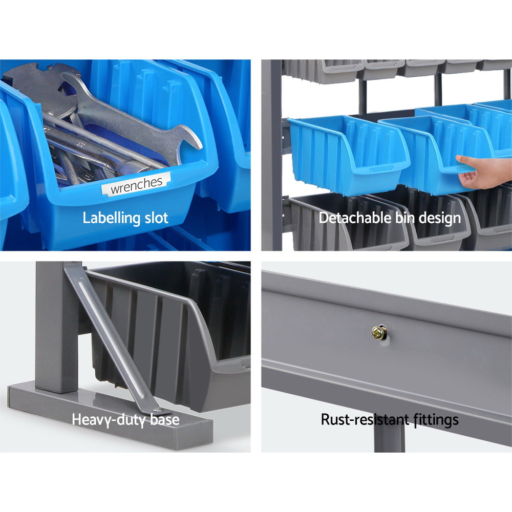 Giantz 47 Storage Bin Rack Free Stand Steel Stand-Tools > Tools Storage-PEROZ Accessories